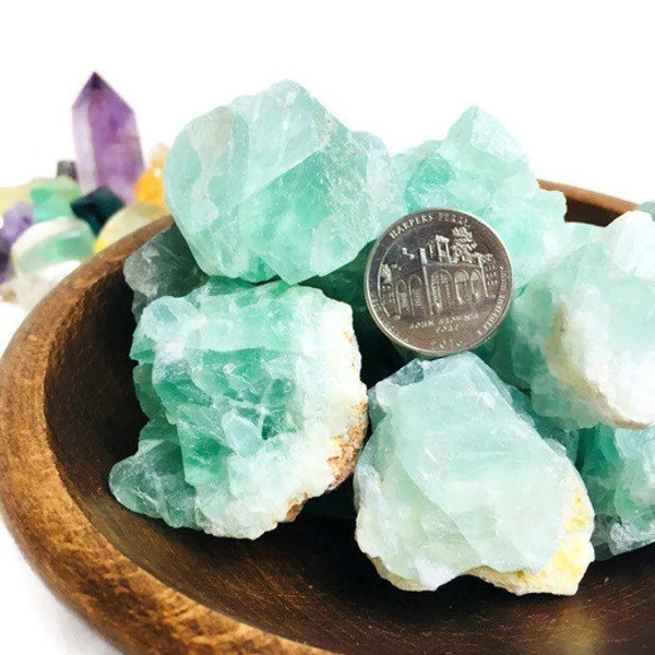 1 XL Jumbo Rough Green Fluorite Crystal - Raw Fluorite Chunk - Gemstones Natural - Healing Stone