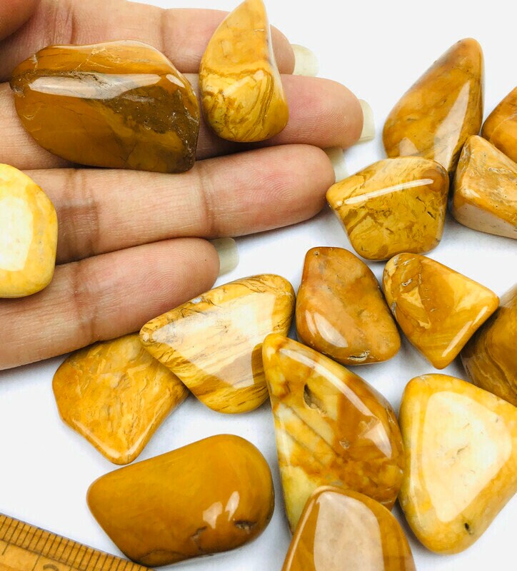 Jasper Crystal 1 Yellow Gold Jasper Stone Tumbled Jasper Etsy
