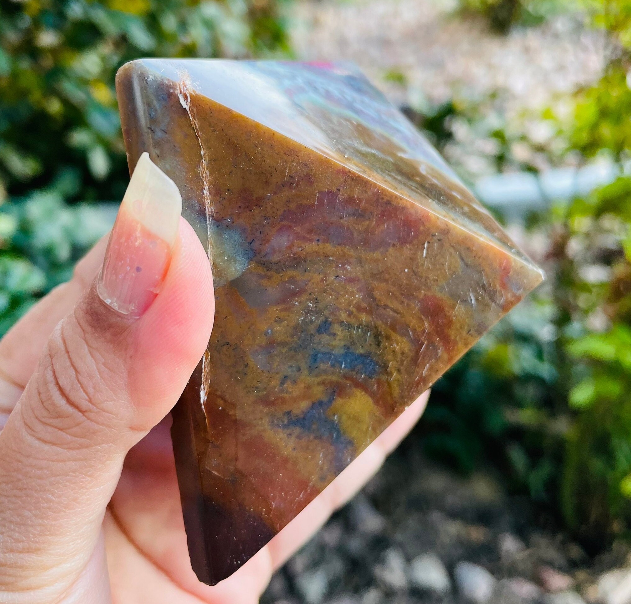 Ocean Jasper Crystal Pyramid: Natural Tumbled Gemstone (333G) - Etsy