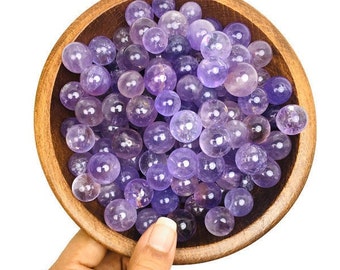 Amethyst Crystal Spheres (1-10 pcs) Mini Amethyst Crystal Ball XXS Crystal Sphere Quartz Purple Tumbled Amethyst