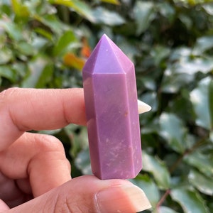 Phosphosiderite Point (25.8g) MINI Purple Phosphosiderite Crystal Tower Carving, Pink Phosphosiderite, Polished Gemstone One Piece
