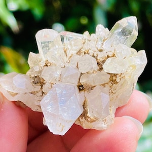Raw  CLEAR Quartz Crystal Cluster (23.7G) Rough White Quartz Crystal XS Mineral Specimen Phantom Quartz Cluster Clear White Crystal Point