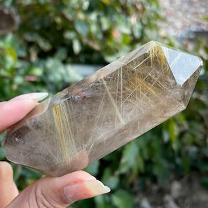 Rutilated Quartz Crystal Tower (158G): Golden Rutile Gemstone Point
