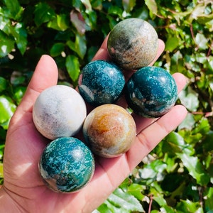 Ocean Jasper Crystal Sphere (1) One Medium Ocean Jasper Sphere, Natural Assorted Ocean Jasper Gemstone Sphere