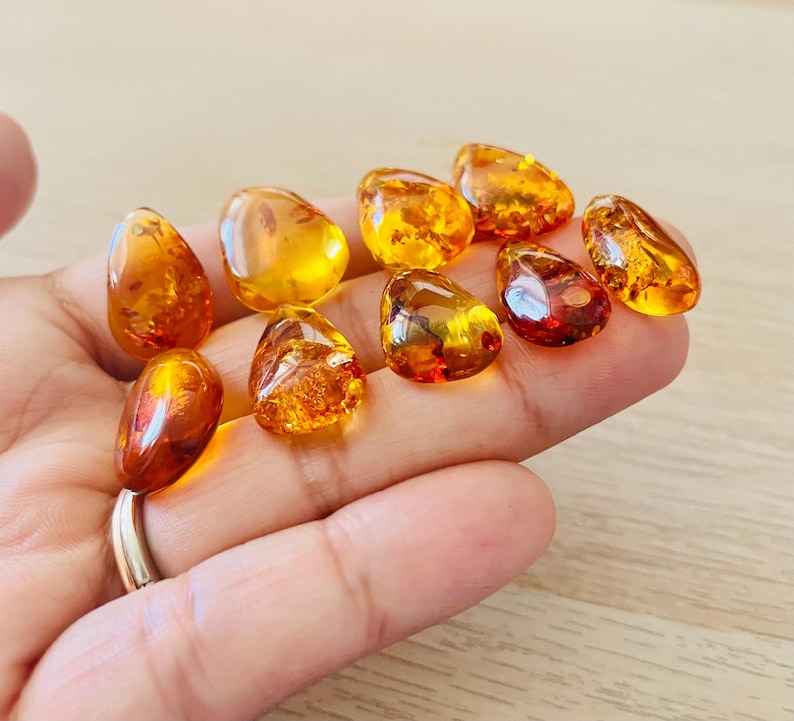 Druppelkristal gepolijst amber: cognacbruine edelsteen (20-30 mm) afbeelding 12