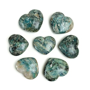 Kyanite Crystal Heart (1) XL Blue Kyanite Heart Shaped Crystal Gemstone Heart (One) Jumbo Tumbled Stone Puffy Heart Stone Polished