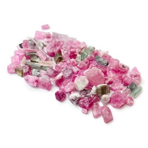 Raw Pink Tourmaline (10G) Tourmaline Crystal - Raw Tourmaline - Natural Gemstone Rough Tourmaline Nuggets Chips Stones Pink Blue Green