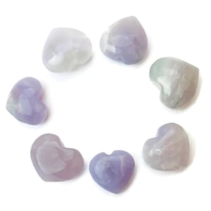 Lavender Fluorite Crystal Heart: Polished Gemstone (40-55 mm)