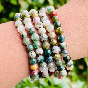 Mini Ocean Jasper Crystal Bracelet: Round Gemstone Beads (5-7.5" wrist) image 3