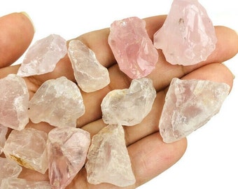 Raw Rose Quartz Crystal (3) XXS Rough Rose Quartz Stone - Rough Gemstone Light Pink Shard