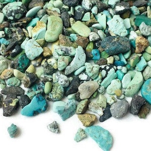 Raw Turquoise Crystal Chips (20G) XXXS Rough Turquoise Stone Light Blue Green Turquoise Nuggets Gemstone Sand Lot