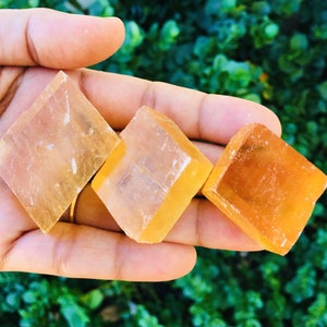 Raw Honey Calcite Crystal: Golden Amber Optical Spar