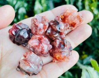 【赤字処分】85%OFF早い者勝ち トレジャー瑪瑙 アメジストクラスター聚宝盆 Fire Quartz Crystal Fox: Red Orange Carved Stone (21mm) - Etsy