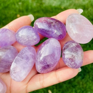 Amethyst Crystal (1) Large Amethyst Tumbled Stone, Purple Amethyst, Lilac Amethyst, Polished Round