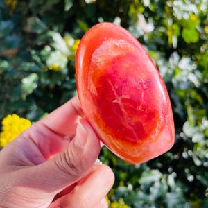 Carnelian Stone  Self Standing Specimen (206.2G) Free Form Carnelian Crystal Polished Gemstone, Tumbled Carnelian Piece