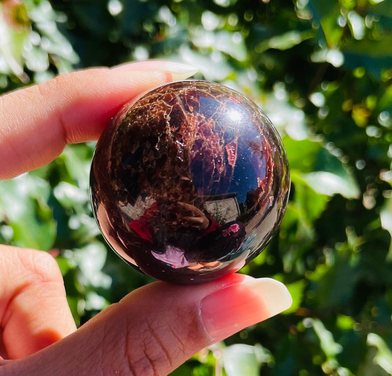 Red Garnet Crystal Sphere: Polished Gemstone (38MM, 135.2G) - Etsy