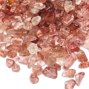 Strawberry Quartz Crystal Chips (100G): Polished Gemstone Pieces, 5-15MM