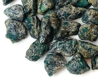 Raw Colombian Emerald Crystal: Dark Green Gemstone MEDIUM (20-30mm)