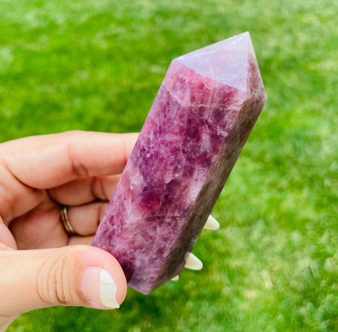 Lavender Rose Quartz Crystal Point Tower (90x39mm) 161.2G - Etsy