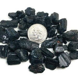 Raw Tourmaline Crystal (100G) Rough Tourmaline Lot (XS-SM) Bulk Rough Stone Shiny Black Tourmaline Crystals Wholesale