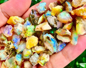 Raw Opal (1) Rough Opal Crystal - Fire Opal Stone - Loose Opal Stone (XS-SM) Raw Crystal - Rough Gemstone for Craft Jewelry