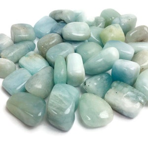 Aquamarine Crystal (1) Light Blue Aquamarine Stone (Small) Aquamarine Tumbled Crystal Polished Natural Gemstone