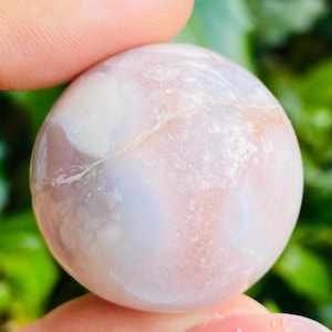 Amethyst Flower Agate Sphere (46.8G) Purple Pink Druzy Flower Agate Crystal Ball, Purple Flower Agate Stone, Gemstone Crystal Sphere