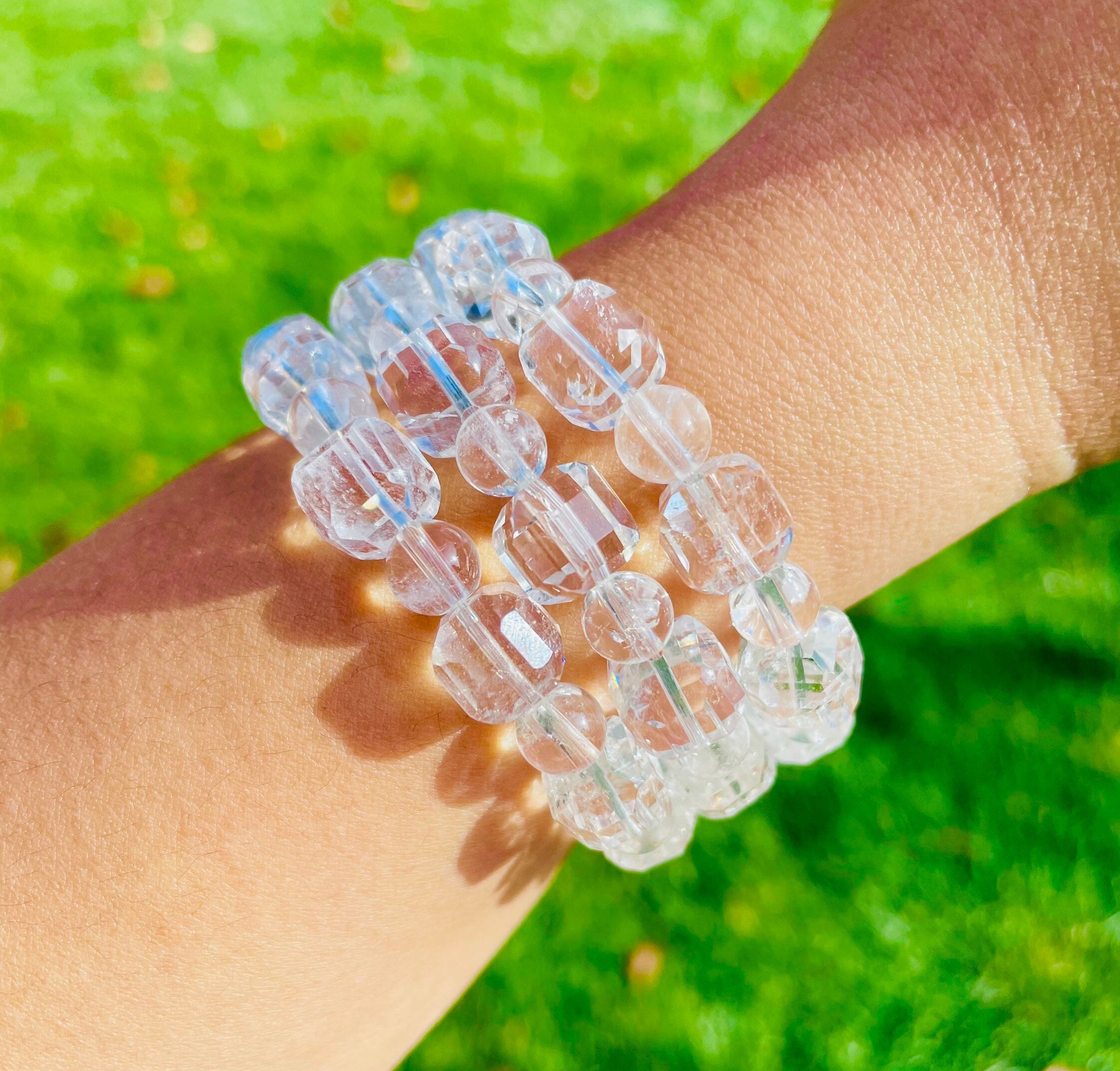 Clear Quartz Cube Bracelet (1) One Natural Cube Quartz