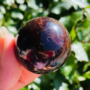 Red Garnet Crystal Sphere (72.02G) Tumbled Red Garnet Stone, Gemstone Garnet Polished Crystal, LARGE Red Wine Garnet Natural Dark