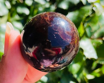 Red Garnet Crystal Sphere: Polished Gemstone (30MM, 72.02G)