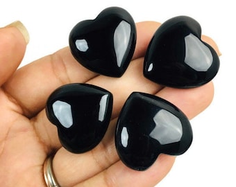 Obsidian Heart (1) Black Obsidian Crystal Carved Heart Stone TUMBLED Volcano Glass Natural Gemstone Polished ARGENTINA