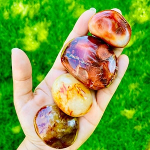 Carnelian Palm Stone (1) Carnelian Crystal Polished Gemstone, Tumbled Carnelian, Carnelian Egg Free Form Shape