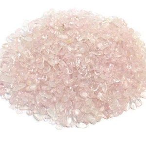 100g Rose Quartz Crystal Chips: Tumbled Pink Gemstone (1-3mm)