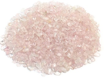 Rose Quartz Crystals (100g) Rose Quartz CHIPS Light Clear Pink Quartz Stone (XXS) Tumbled Crystals Lot  Gemstone