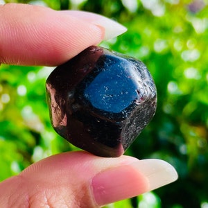 Black Red Garnet Crystal (1) Tumbled Garnet Stone LARGE Black Wine Garnet Natural Super Dark Garnet Polished Gemstone Crystal