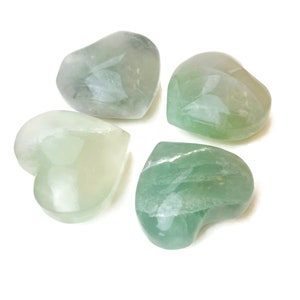 Green Fluorite Crystal Heart: Polished Gemstone (45-60 mm)