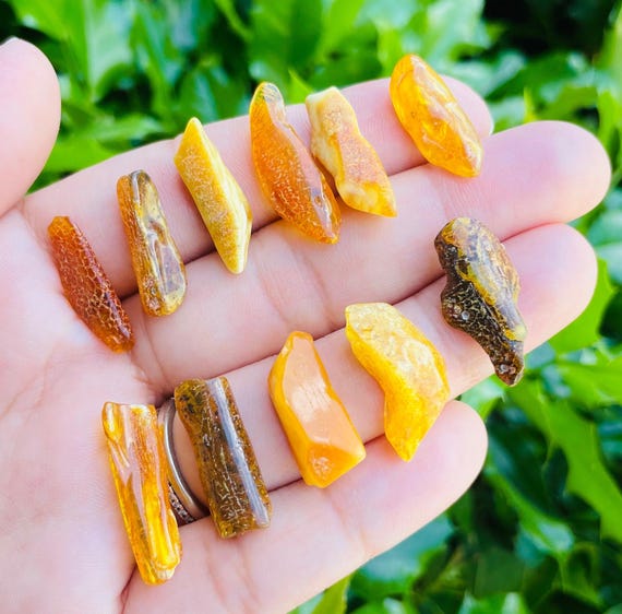 Cognac Amber Crystal Sticks: Tumbled Polished Gemstones (1)