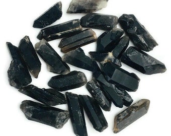 Smoky Quartz Crystal Points: Black Raw Gemstone Bulk Lot (30-60mm) 100 Grams Bag