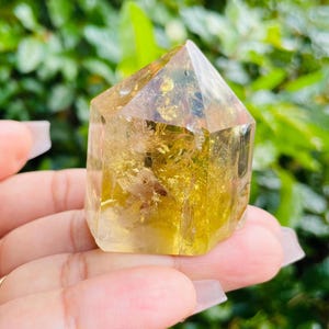Citrine Crystal Point (78G) Citrine Crystal Tower, Citrine Stone Obelisk Point Natural Yellow Quartz Gemstone Tower RAINBOW