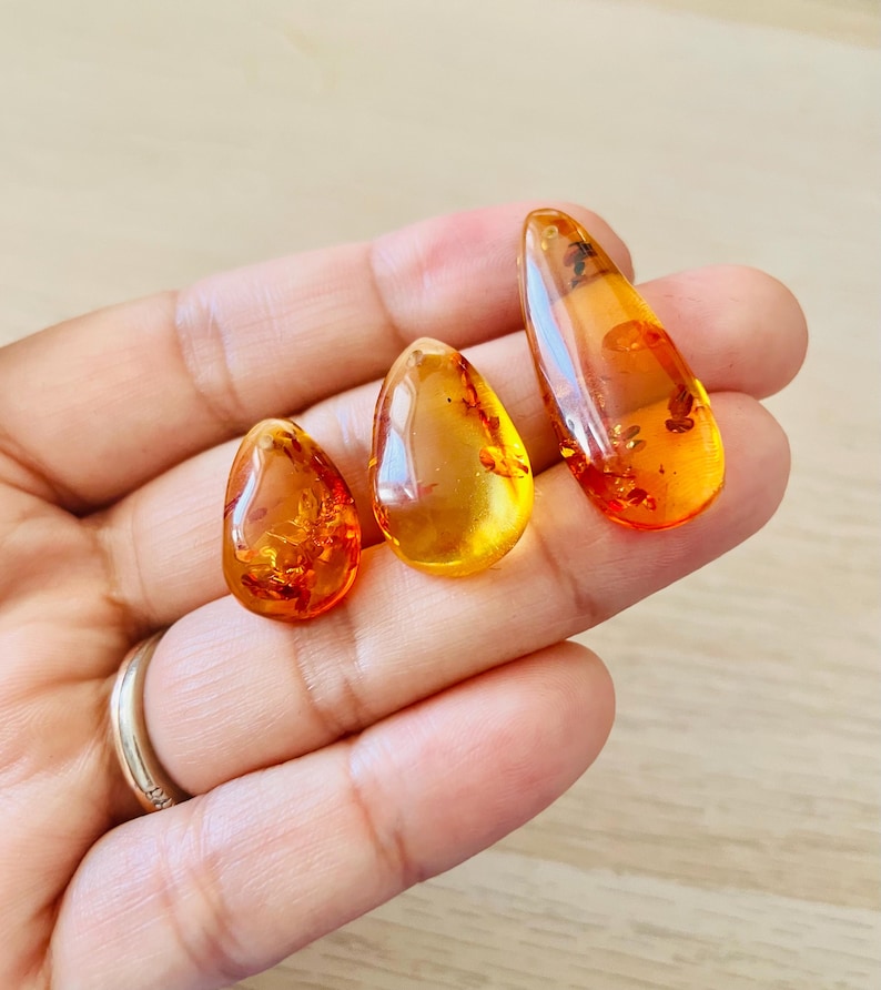 Druppelkristal gepolijst amber: cognacbruine edelsteen (20-30 mm) afbeelding 14