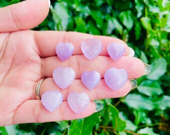 Tiny Kunzite Heart Crystal: Pink Purple Gemstone (10-13mm)