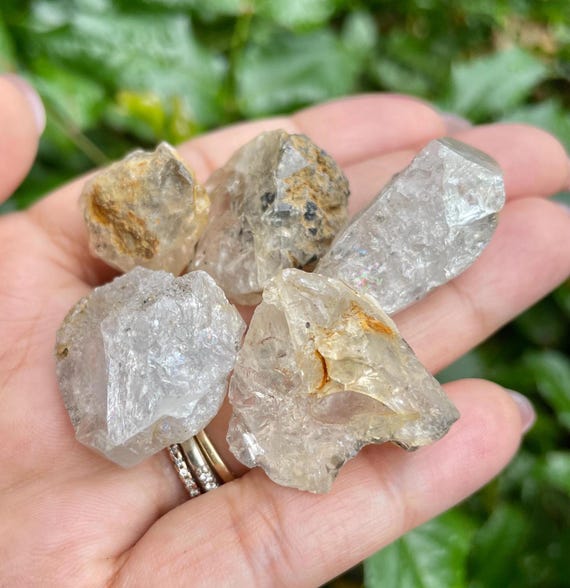 ハーキマーダイヤモンドクォーツクリスタル：原石ロット（49.6g、5個