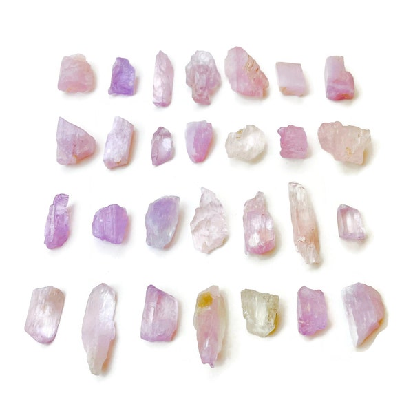 Raw Kunzite Crystal (1) Rough Kunzite Crystal - Pink Purple Clear White Kunzite, Raw Crystals Natural Gemstone - Rough Kunzite Stone