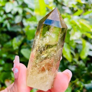 Smoky Citrine Crystal Point (65.4G) Smokey Citrine Crystal Tower, Citrine Stone Obelisk Point Natural Yellow Quartz Gemstone Tower RAINBOW