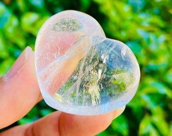 Clear Quartz Crystal Heart: Polished Gemstone (40-50 mm)