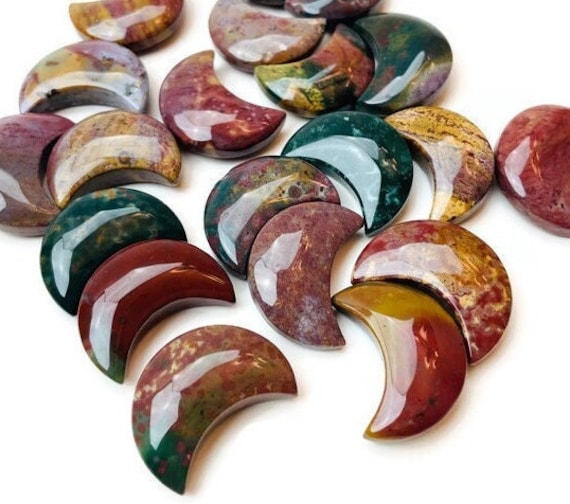 Ocean Jasper Crystal Moon (1) Mini Ocean Jasper Moon Stone, XS Mini Moon Crystal, High Quality Ocean Jasper