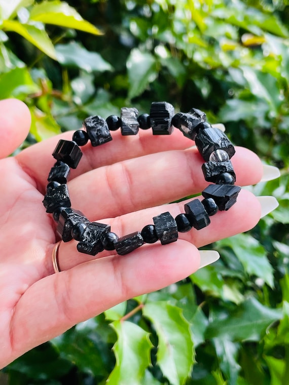 Raw tourmaline bracelet clearance