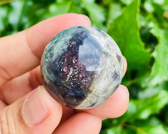 Bloodshot Iolite Crystal Sphere (44G) Iolite with Cordierite Water Sapphire Sphere, Multi Gemstone Sphere Specimen NATURAL