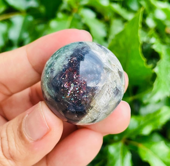 Bloodshot Iolite Crystal Sphere (44G) Iolite with Cordierite Water Sapphire Sphere, Multi Gemstone Sphere Specimen NATURAL