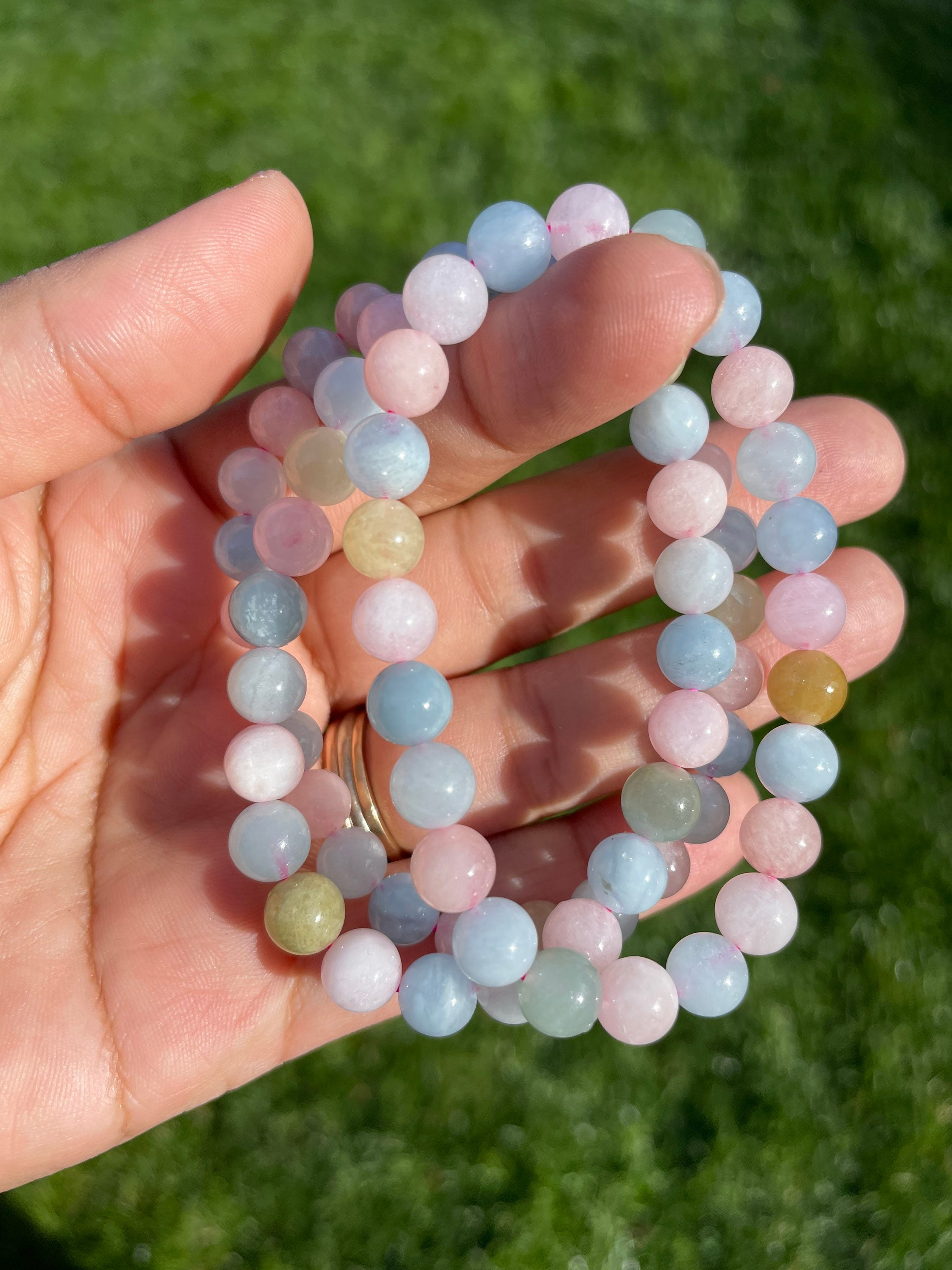 Morganite crystal bracelet discount
